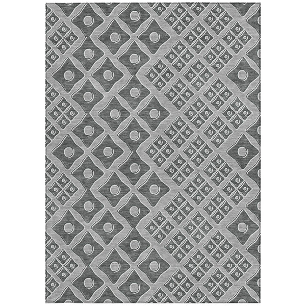 Homeroots 3' Artichoke Green And Aqua Geometric Washable Area Rug For Stylish Indoor Or Outdoor Spaces 3' X 5' Polyester 590733
