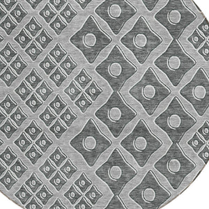 Homeroots 3' Artichoke Green And Aqua Geometric Washable Area Rug For Stylish Indoor Or Outdoor Spaces 8' Round Polyester 590735