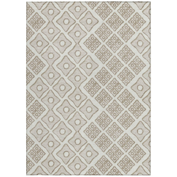 Homeroots 3' Artichoke Green And Aqua Geometric Washable Area Rug For Stylish Indoor Or Outdoor Spaces 10' X 14' Polyester 590744