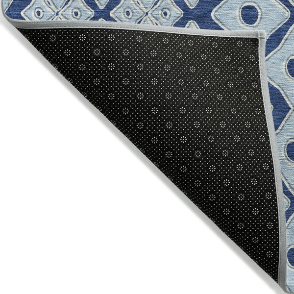 Homeroots 3' Artichoke Green And Aqua Geometric Washable Area Rug For Stylish Indoor Or Outdoor Spaces 9' X 12' Polyester 590755