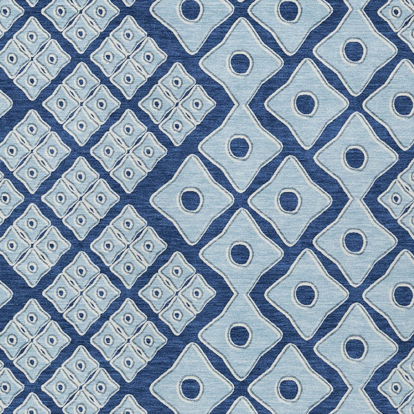 Homeroots 3' Artichoke Green And Aqua Geometric Washable Area Rug For Stylish Indoor Or Outdoor Spaces 9' X 12' Polyester 590755