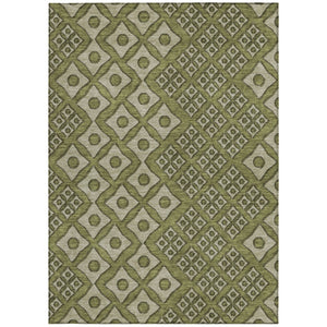 Homeroots 3' Artichoke Green And Aqua Geometric Washable Area Rug For Stylish Indoor Or Outdoor Spaces 8' X 10' Polyester 590760