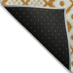 Homeroots 3' Artichoke Green And Aqua Geometric Washable Area Rug For Stylish Indoor Or Outdoor Spaces 5' X 8' Polyester 590764