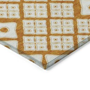 Homeroots 3' Artichoke Green And Aqua Geometric Washable Area Rug For Stylish Indoor Or Outdoor Spaces 10' X 14' Polyester 590768