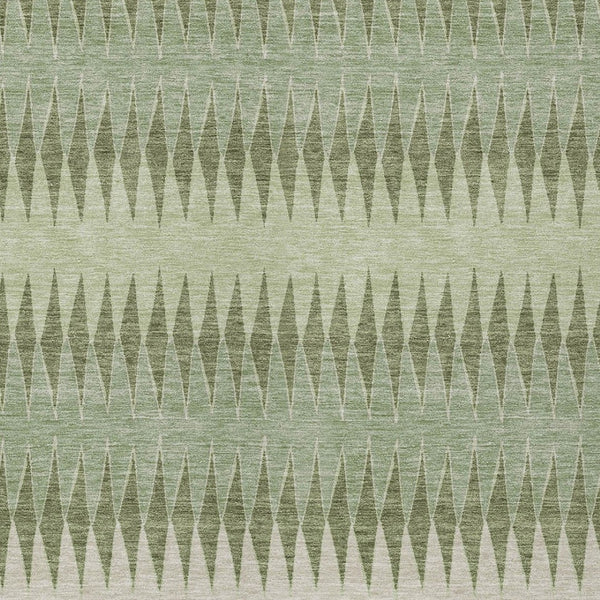 Homeroots 3' Stylish Artichoke Green Striped Area Rug – Washable & Durable For Indoor Outdoor Use 8' X 10' Polyester 590778