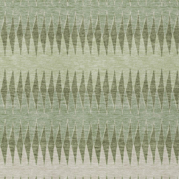 Homeroots 3' Stylish Artichoke Green Striped Area Rug – Washable & Durable For Indoor Outdoor Use 10' X 14' Polyester 590780