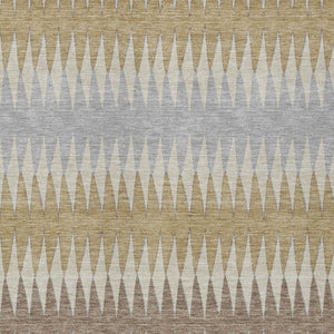 Homeroots 3' Stylish Artichoke Green Striped Area Rug – Washable & Durable For Indoor Outdoor Use 3' X 5' Polyester 590781