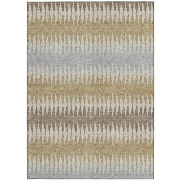 Homeroots 3' Stylish Artichoke Green Striped Area Rug – Washable & Durable For Indoor Outdoor Use 9' X 12' Polyester 590785