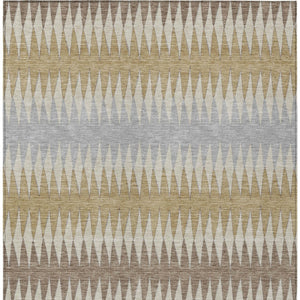 Homeroots 3' Stylish Artichoke Green Striped Area Rug – Washable & Durable For Indoor Outdoor Use 10' X 14' Polyester 590786