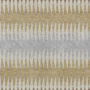 Homeroots 3' Stylish Artichoke Green Striped Area Rug – Washable & Durable For Indoor Outdoor Use 10' X 14' Polyester 590786