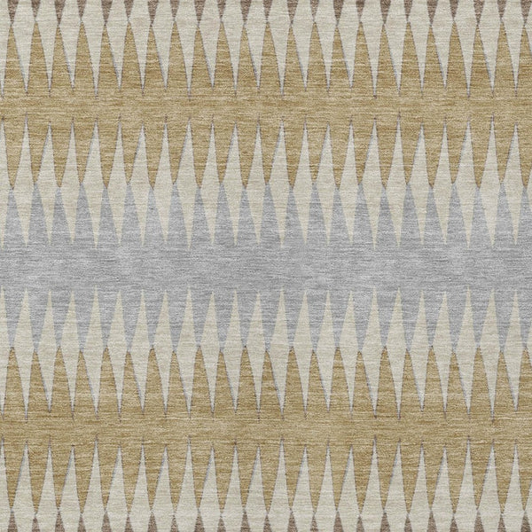 Homeroots 3' Stylish Artichoke Green Striped Area Rug – Washable & Durable For Indoor Outdoor Use 10' X 14' Polyester 590786