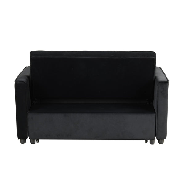 English Elm Velvet Convertible Sleeper Loveseat with Plush Tufting, Built-In Side Pockets & Sturdy Legs for Guests B016P392818