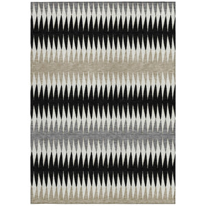 Homeroots 3' Stylish Artichoke Green Striped Area Rug – Washable & Durable For Indoor Outdoor Use 9' X 12' Polyester 590791