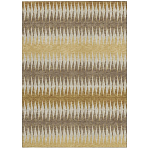 Homeroots 3' Stylish Artichoke Green Striped Area Rug – Washable & Durable For Indoor Outdoor Use 3' X 5' Polyester 590793