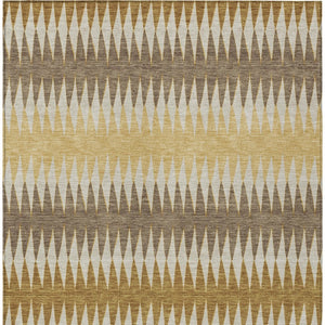 Homeroots 3' Stylish Artichoke Green Striped Area Rug – Washable & Durable For Indoor Outdoor Use 5' X 8' Polyester 590794