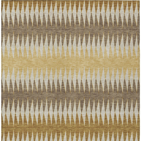 Homeroots 3' Stylish Artichoke Green Striped Area Rug – Washable & Durable For Indoor Outdoor Use 5' X 8' Polyester 590794