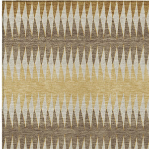 Homeroots 3' Stylish Artichoke Green Striped Area Rug – Washable & Durable For Indoor Outdoor Use 5' X 8' Polyester 590794