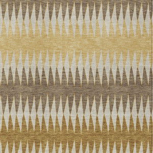 Homeroots 3' Stylish Artichoke Green Striped Area Rug – Washable & Durable For Indoor Outdoor Use 8' X 10' Polyester 590796