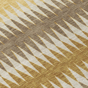 Homeroots 3' Stylish Artichoke Green Striped Area Rug – Washable & Durable For Indoor Outdoor Use 10' X 14' Polyester 590798