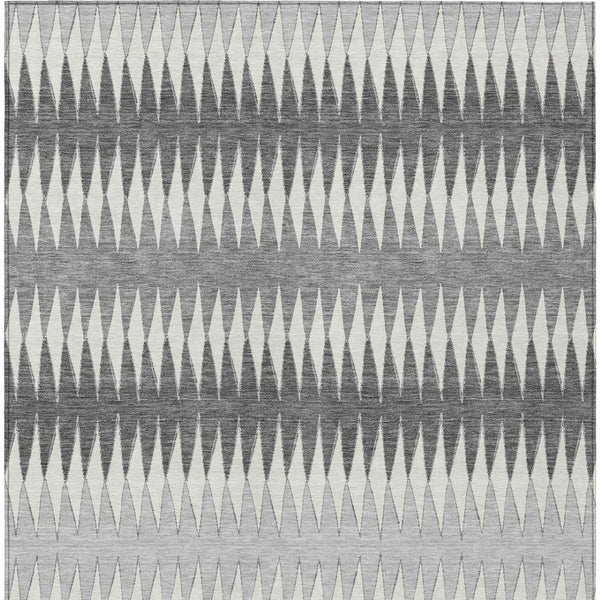 Homeroots 3' Stylish Artichoke Green Striped Area Rug – Washable & Durable For Indoor Outdoor Use 8' X 10' Polyester 590802