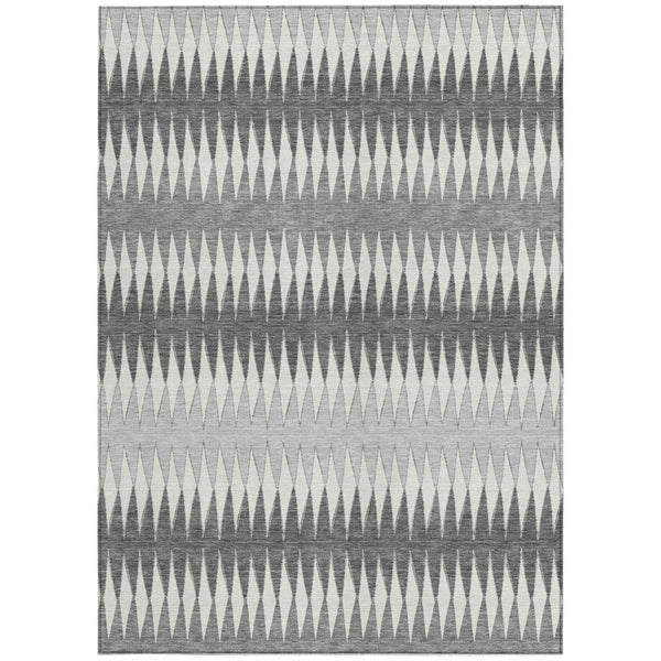 Homeroots 3' Stylish Artichoke Green Striped Area Rug – Washable & Durable For Indoor Outdoor Use 9' X 12' Polyester 590803