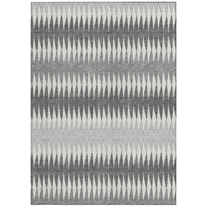 Homeroots 3' Stylish Artichoke Green Striped Area Rug – Washable & Durable For Indoor Outdoor Use 10' X 14' Polyester 590804