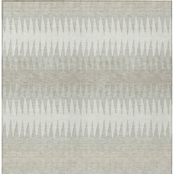 Homeroots 3' Stylish Artichoke Green Striped Area Rug – Washable & Durable For Indoor Outdoor Use 3' X 5' Polyester 590805