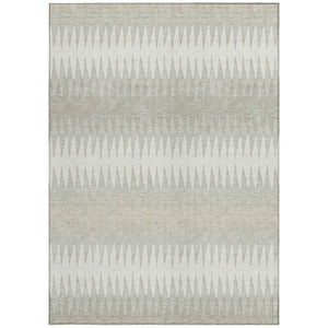 Homeroots 3' Stylish Artichoke Green Striped Area Rug – Washable & Durable For Indoor Outdoor Use 5' X 8' Polyester 590806