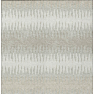 Homeroots 3' Stylish Artichoke Green Striped Area Rug – Washable & Durable For Indoor Outdoor Use 9' X 12' Polyester 590809
