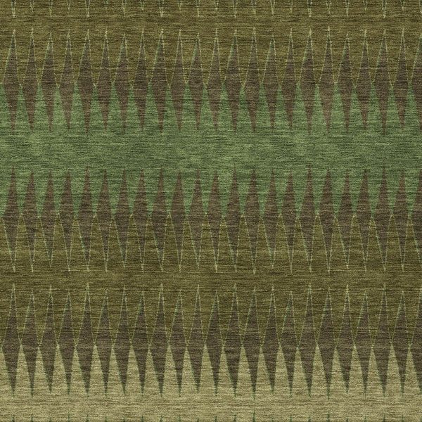 Homeroots 3' Stylish Artichoke Green Striped Area Rug – Washable & Durable For Indoor Outdoor Use 10' X 14' Polyester 590816