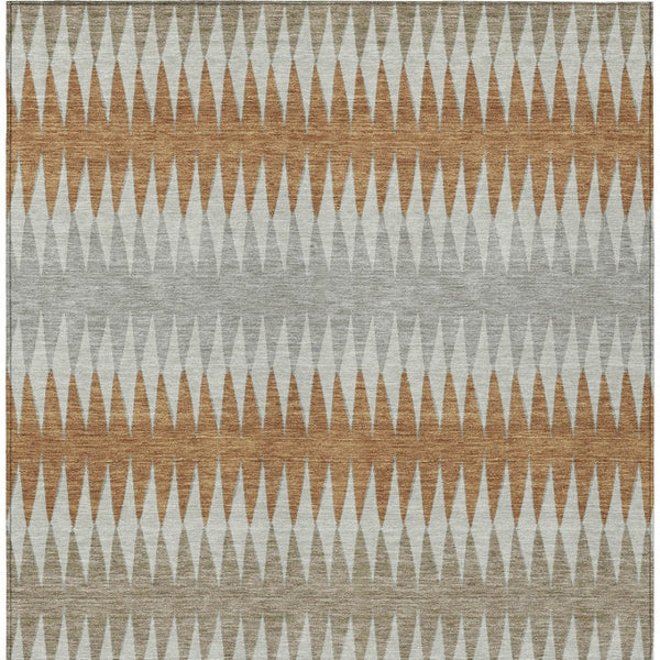 Homeroots 3' Stylish Artichoke Green Striped Area Rug – Washable & Durable For Indoor Outdoor Use 3' X 5' Polyester 590817