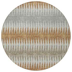 Homeroots 3' Stylish Artichoke Green Striped Area Rug – Washable & Durable For Indoor Outdoor Use 8' Round Polyester 590819