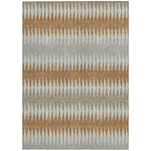 Homeroots 3' Stylish Artichoke Green Striped Area Rug – Washable & Durable For Indoor Outdoor Use 8' X 10' Polyester 590820