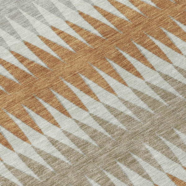 Homeroots 3' Stylish Artichoke Green Striped Area Rug – Washable & Durable For Indoor Outdoor Use 8' X 10' Polyester 590820