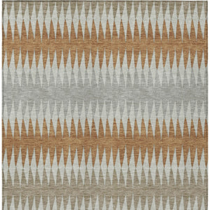 Homeroots 3' Stylish Artichoke Green Striped Area Rug – Washable & Durable For Indoor Outdoor Use 10' X 14' Polyester 590822