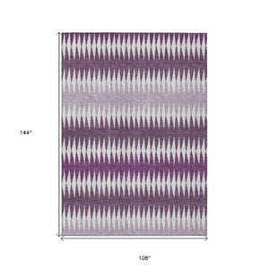 Homeroots 3' Stylish Artichoke Green Striped Area Rug – Washable & Durable For Indoor Outdoor Use 9' X 12' Polyester 590827