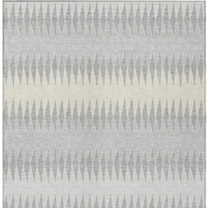 Homeroots 3' Stylish Artichoke Green Striped Area Rug – Washable & Durable For Indoor Outdoor Use 8' X 10' Polyester 590832