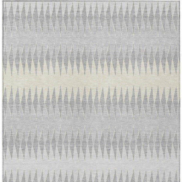 Homeroots 3' Stylish Artichoke Green Striped Area Rug – Washable & Durable For Indoor Outdoor Use 8' X 10' Polyester 590832