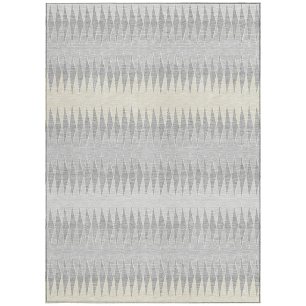 Homeroots 3' Stylish Artichoke Green Striped Area Rug – Washable & Durable For Indoor Outdoor Use 9' X 12' Polyester 590833