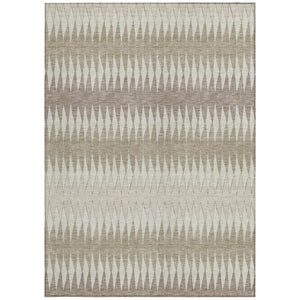Homeroots 3' Stylish Artichoke Green Striped Area Rug – Washable & Durable For Indoor Outdoor Use 8' X 10' Polyester 590844
