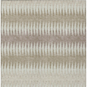 Homeroots 3' Stylish Artichoke Green Striped Area Rug – Washable & Durable For Indoor Outdoor Use 9' X 12' Polyester 590845