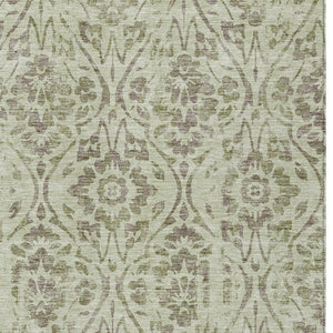 Homeroots 3' Artichoke Green Floral Washable Area Rug For Indoor & Outdoor Use - Stain Resistant Design 3' X 5' Polyester 590847