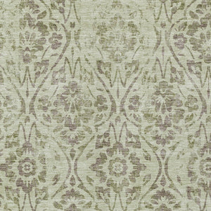 Homeroots 3' Artichoke Green Floral Washable Area Rug For Indoor & Outdoor Use - Stain Resistant Design 5' X 8' Polyester 590848