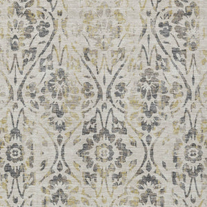 Homeroots 3' Artichoke Green Floral Washable Area Rug For Indoor & Outdoor Use - Stain Resistant Design 5' X 8' Polyester 590854