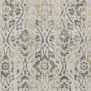 Homeroots 3' Artichoke Green Floral Washable Area Rug For Indoor & Outdoor Use - Stain Resistant Design 8' X 10' Polyester 590856