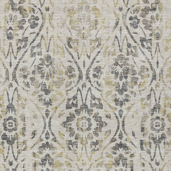 Homeroots 3' Artichoke Green Floral Washable Area Rug For Indoor & Outdoor Use - Stain Resistant Design 8' X 10' Polyester 590856