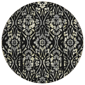 HomeRoots 5' Timeless Floral Area Rug - Durable, Washable Design for Indoor and Outdoor Spaces, Stain-Resistant 8' Round 590861