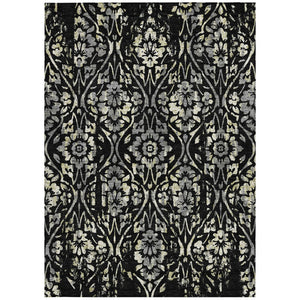 Homeroots 3' Artichoke Green Floral Washable Area Rug For Indoor & Outdoor Use - Stain Resistant Design 8' X 10' Polyester 590862