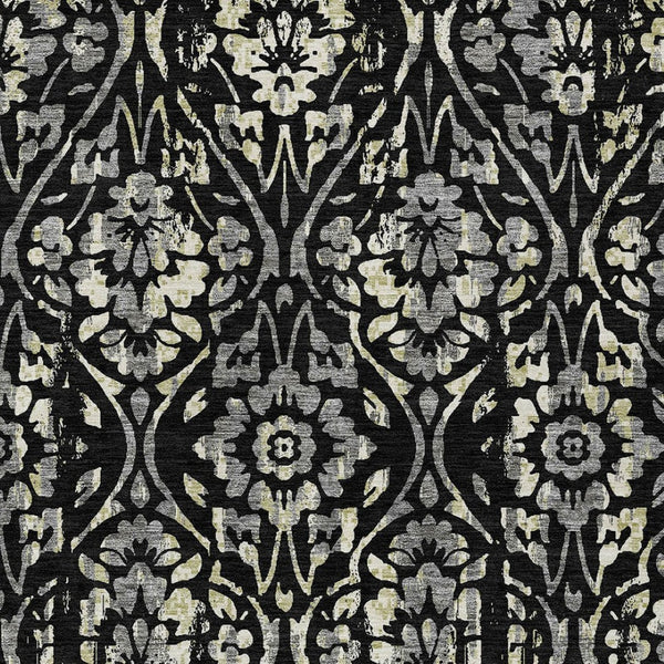 Homeroots 3' Artichoke Green Floral Washable Area Rug For Indoor & Outdoor Use - Stain Resistant Design 9' X 12' Polyester 590863