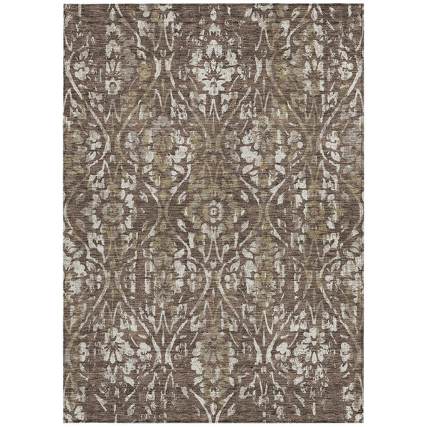 Homeroots 3' Artichoke Green Floral Washable Area Rug For Indoor & Outdoor Use - Stain Resistant Design 3' X 5' Polyester 590865